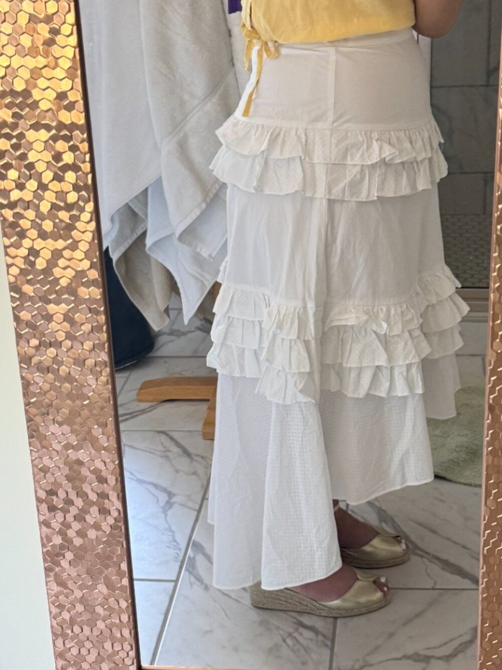 rose & Poetry Fannie High-Low Hi Asymmetrical tiered Ruffled Skirt Small S - Picture 2 of 16